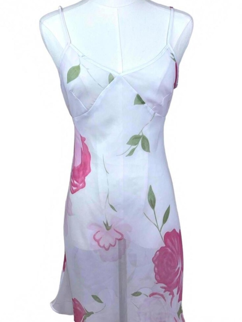 La Vie en Rose Vintage‎ Sheer Slip Dress Floral Size S